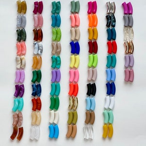 10mm Large Acrylic Bamboo Beads, 12mm Curved Tube Beads, Resin 11 mm x 35mm, Bamboo Bracelet Bangle ACRYLIC TUBE BEAD