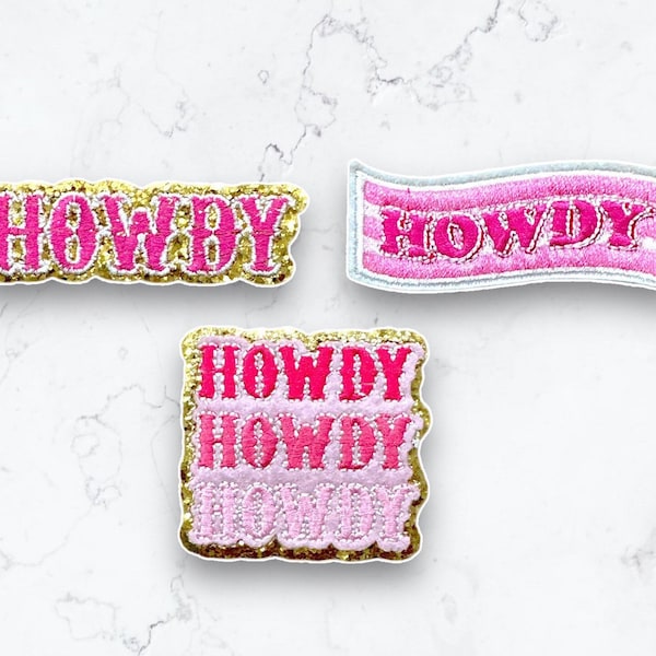 Howdy Pink Patch - Rodeo Bachelorette Party -Nashville Swiftie -Southwest Patch- Western Boot- Space Cowgirl- Southern Girl Gift Yall