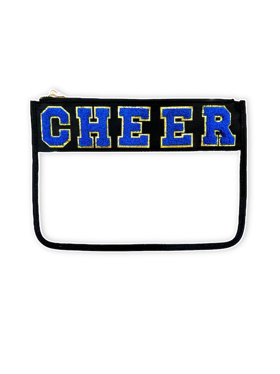Cheer Team Nylon Cosmetic Bag: Glitter Varsity Letter Makeup Pouch
