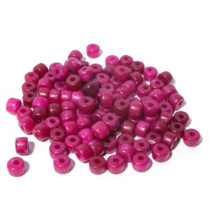 Contas de pedra preciosa fúcsia escura: contas de pônei rondelle de 8 mm
