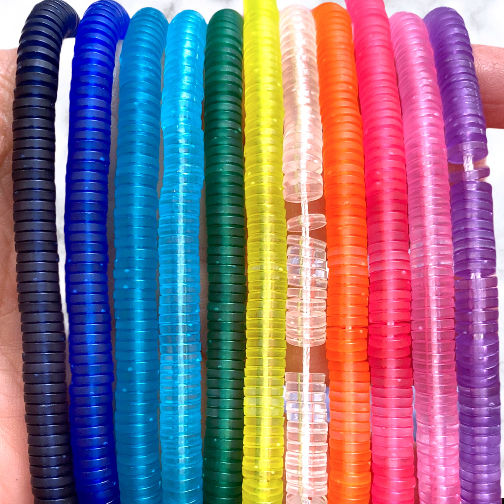 6mm Acrylic Disc Beads Acrylic Flat Beads Resin Bracelet Etsy