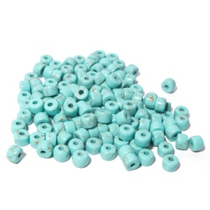 Turquoise- Forte Gemstone Beads- #40- 20 Beads- 8mm x 6mm- Lurex Cord Bracelet