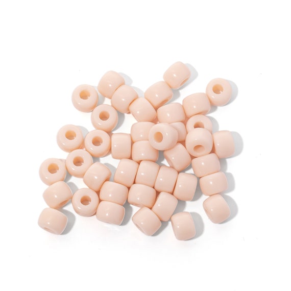 Light Peach Forte Gemstone Beads- #110- 20 Beads- 8mm x 6mm- Lurex Cord Bracelet
