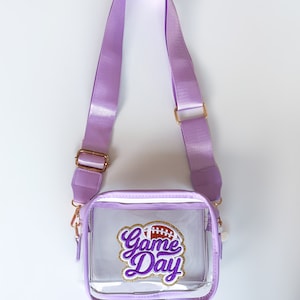 Bolsa transparente para estádio - Bolsa para dia de jogo - Bolsa para estádio aprovada - Bolsa para concertos - Bolsas transparentes - Esportes crossbody - bolsa transparente para estádio Futebol LSU