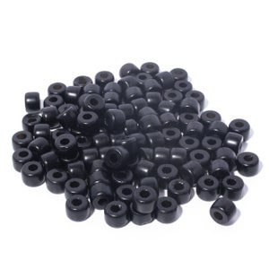 Black - Forte Gemstone Beads- #23- 20 Beads- 8mm x 6mm- Lurex Cord Bracelet