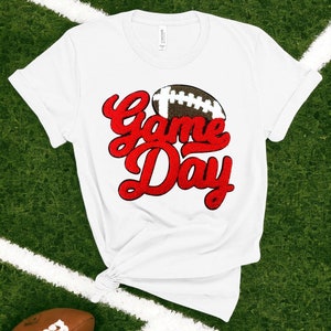 Game Day -Football Patch - Iron On -Red Chenille Patch, chenille letters, football team mom sweatshirt, game day sweatshirt 9”