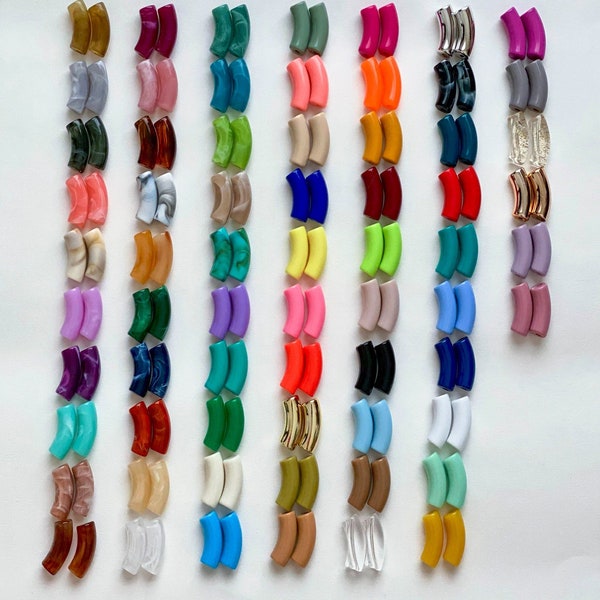 12mm -Bulk 0.49 beads- Acrylic Tube Beads10mm (12mm) Acrylic Bamboo Beads, Curved , Bracelet Bangle Acrylic Tube Bead Waterproof