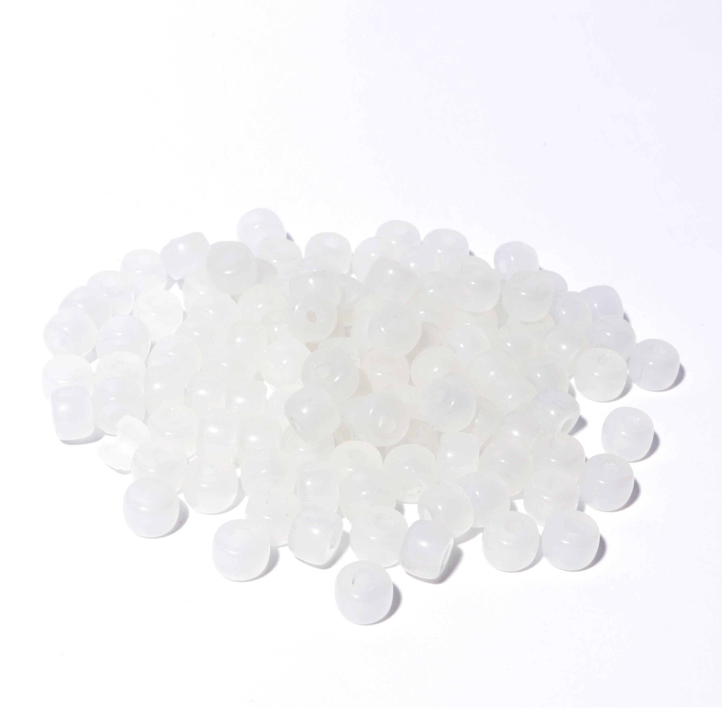 White Agate Gemstone Beads- #36- 20 Beads- 8mm X 6mm- Lurex