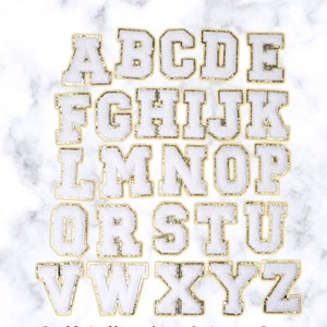 KINGSOW Chenille Iron on Letters Patches: 26 Piece AZ 3.1 Inch Color Block  Chenille Letter Patches Colorful Alphabet Varsity Letter Iron on Patches