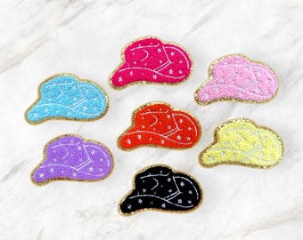Pink Cowgirl Hat Patch: Iron-On Western Bachelorette Party Decor
