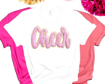 Glitzer Chenille Aufnäher: Cheerleader Sweatshirt Aufnäher (28cm x 15cm)