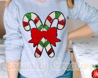 Toppa termoadesiva con paillettes a forma di bastoncino di zucchero - Toppa rossa - Termoadesiva - Solo toppa - Toppa fai da te con glitter - Toppa natalizia - Solo toppa