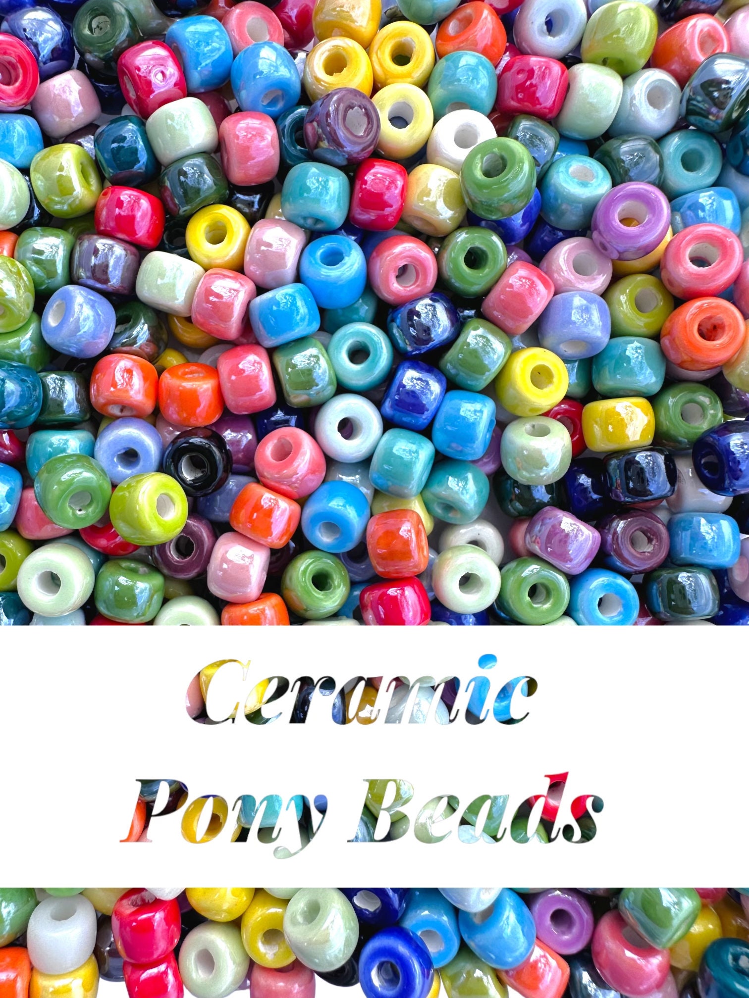Pearlescent Matte Pony Beads, Czech Glass 9x6mm, 10 pieces