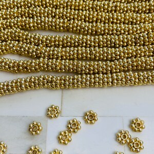Brushed Gold Daisy Bead: 10mm Disc Spacer Bead image 2