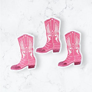 Parche para botas vaqueras rosas y blancas - Despedida de soltera - Nashville Coquette - Parche del suroeste - Bota vaquera - Vaquera espacial - Regalo para chica sureña