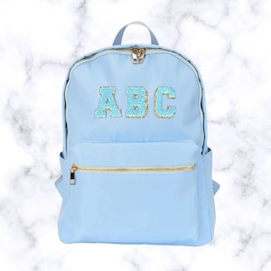 Nylon Backpack- Perfect for Diy Letter Customization Nylon Tote Bag Customizable Glitter Varsity Patches Travel Bag , Easter, Teacher gift