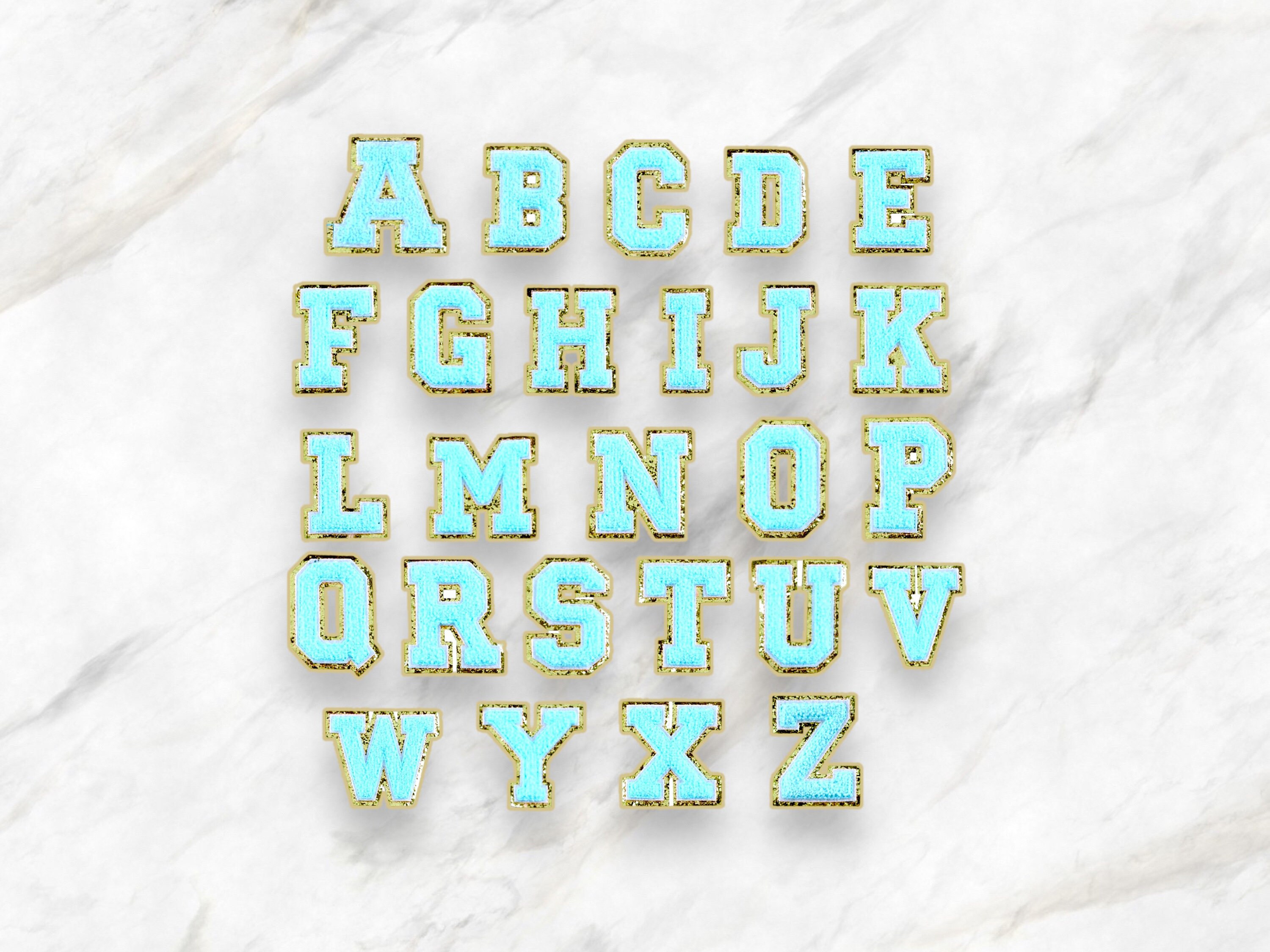 Next Style gold glitter Iron On Letters Alphabet, 2 sheets 54