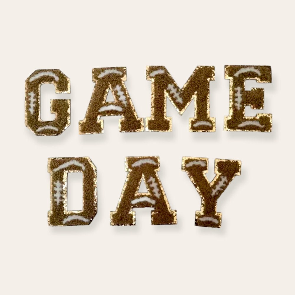 Football Patches Game Day Shirt Chenille Patches Iron on Patch 