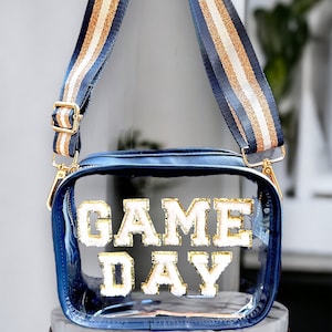 Navy Game Day Bag- Approved Stadium Bag- Concert Purse- Transparent Bags -Cowboys Sports -stadium clear bag- Clear Crossbody