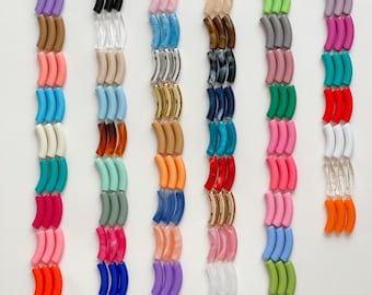 8mm Skinny Acrylic Tube Bamboo Beads, Curved Tube Beads, Resin, Bamboo Bracelet Bangle Acrylic Tube