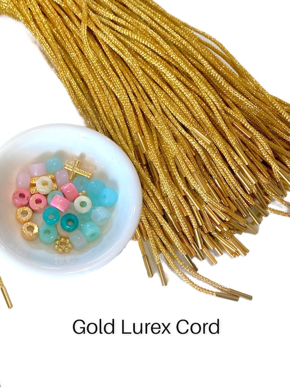 Lurex Cord Bracelet Teal 8mm x 6mm #51-20 Beads Forte Gemstone Beads