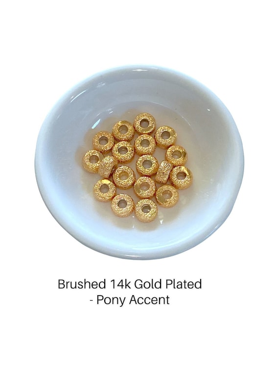 Gold Pony Forte Spacer 14k Gold Plated Beads, Gemstone Bracelet 8x4mm  Rondelle Spacer,brush Gold Accent Beads, Jewelry Making Florentine 