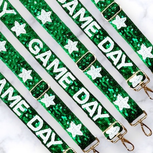 Green Game Day- Strap  Adjustable Beaded Strap |Perfect for Stadium Bags Concert -Game Day Crossbody Sports Team Football Tailgating-U MIAMI