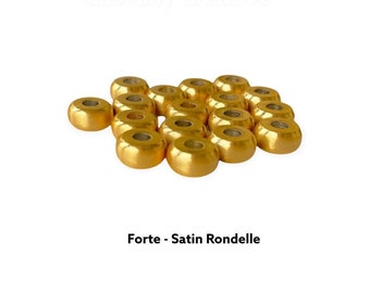 Matte Gold Accent-3 sizes Forte Plated Accent Beads-  Florentine finish rondelle Pairs with Forte Gemstone Beads- Lorex Cord Bracelet