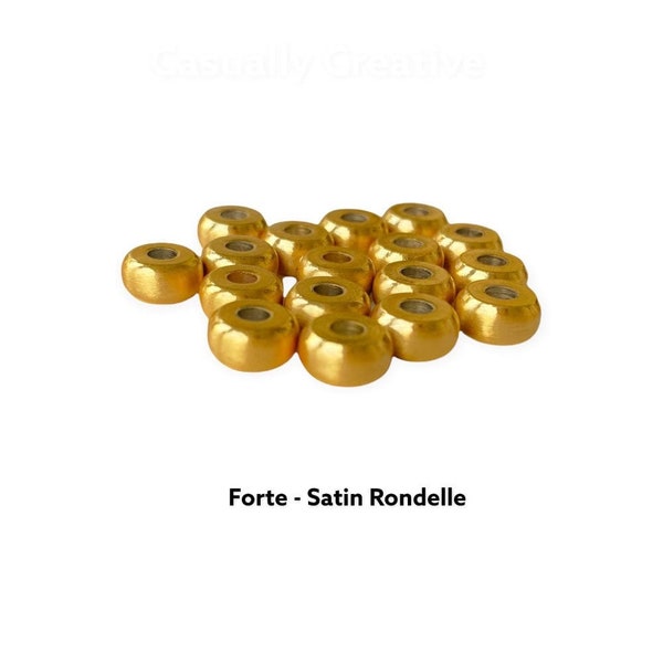 Matte Gold Accent-3 sizes Forte Plated Accent Beads-  Florentine finish rondelle Pairs with Forte Gemstone Beads- Lorex Cord Bracelet