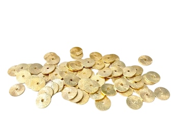 4mm Brushed Gold Heishi Bead - 14K Gold Disc Spacer Accent Bead