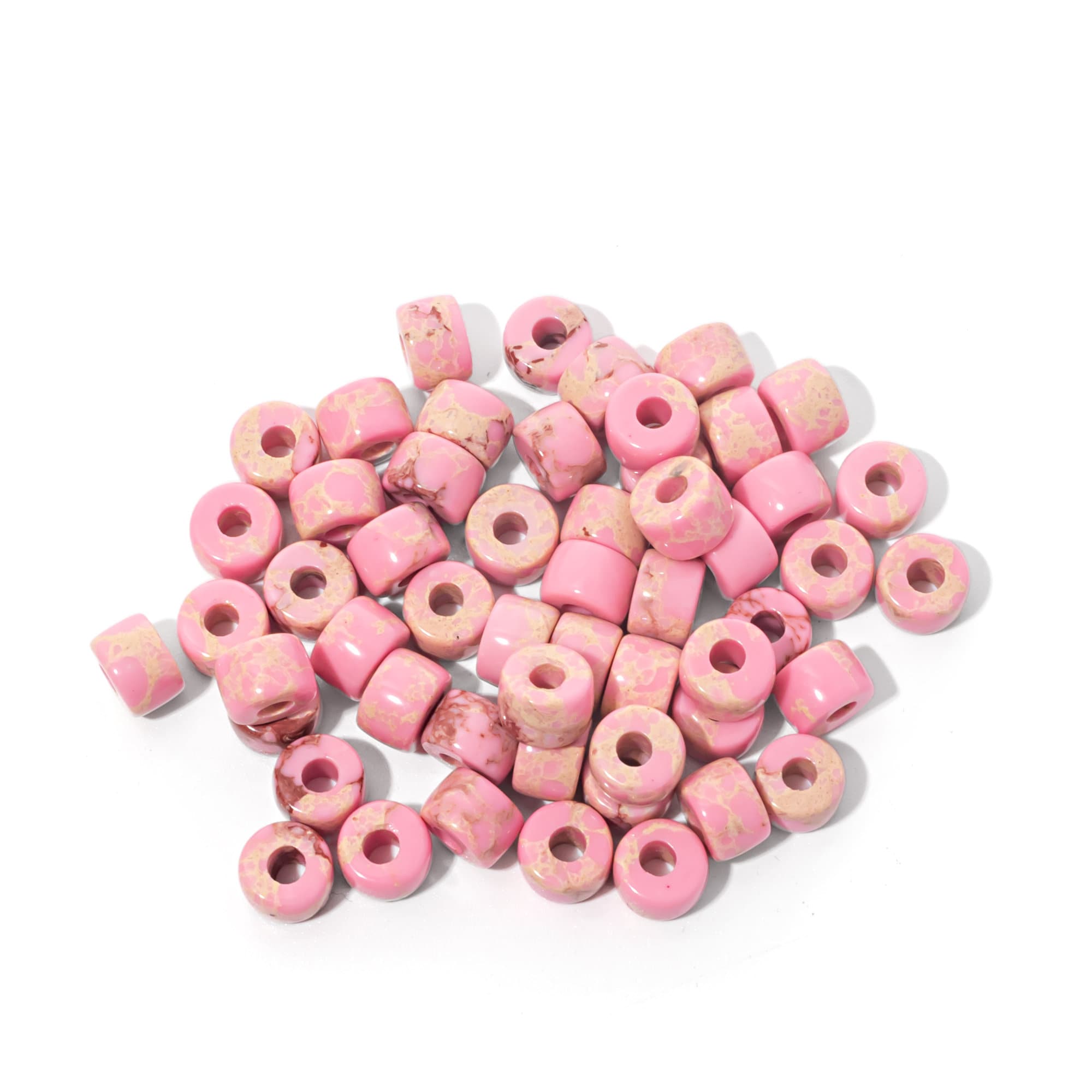 Pink Forte Gemstone Beads 106 20 Beads 8mm X 6mm Lurex Cord Bracelet 