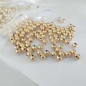 5 mm ゴールドフィルド ラウンドビーズ 5 MM - 5% 層 ゴールドボール スペーサー アクセントビーズ