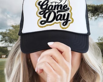 Toppa per la giornata della partita di pallavolo: ricamo da stirare per cappellino da camionista