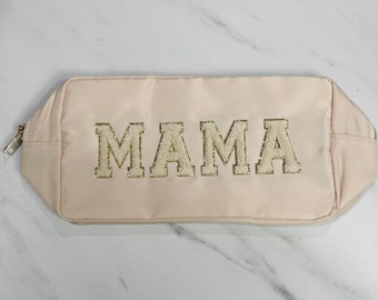 Mama Nylon Schminktasche: Glitzer Varsity Brieftäschchen