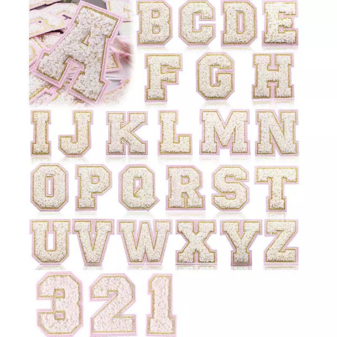 Blush Pink Letter Patches Iron on Letter Patch Chenille Etsy