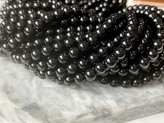 Onice Nera Grado A - Filo Di Sfere Lisce Da 12mm - Fili Di Pietre E Perline - Pietre Dure - Fai - Foto 14