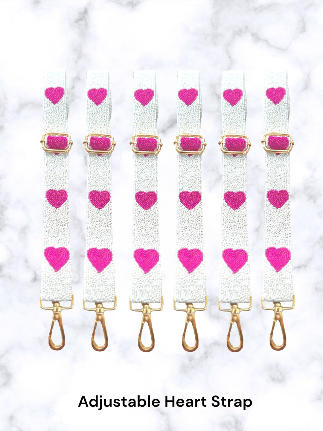 Pink Heart Strap Swiftie Country Concert Adjustable Beaded Strap