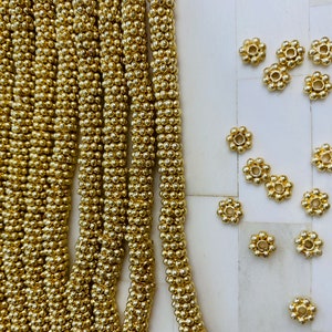 Brushed Gold Daisy Bead: 10mm Disc Spacer Bead image 7