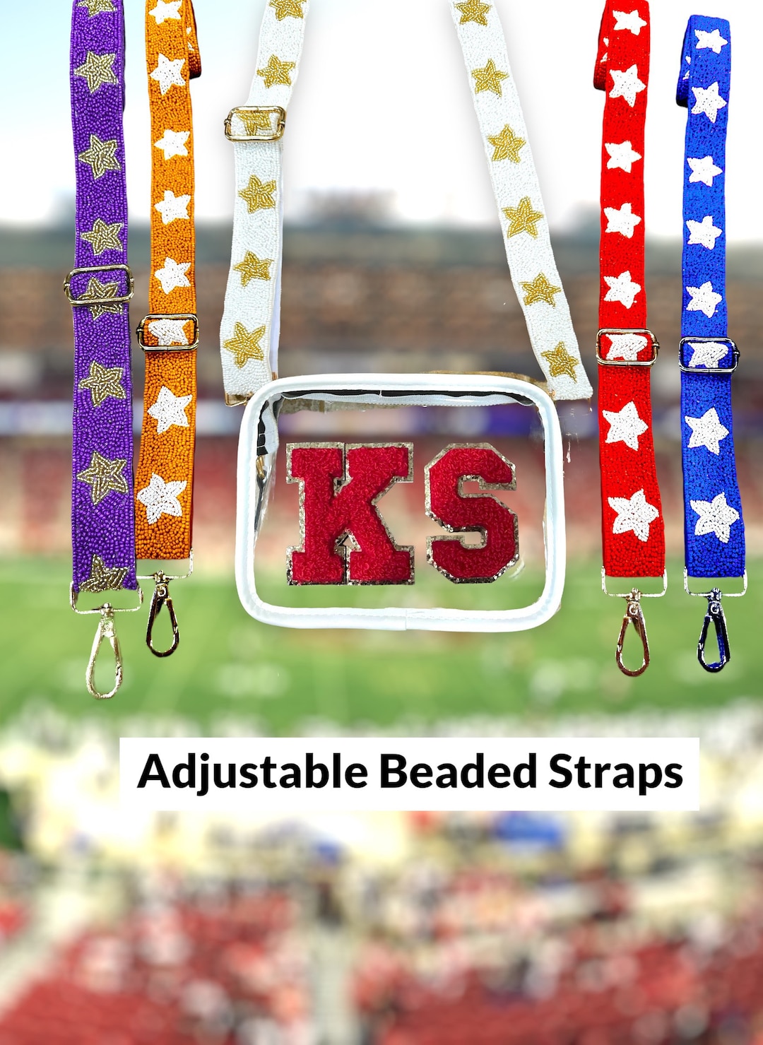 Guitar Strap Adjustable Beaded Strap stadium Bags Concert Clear Bags