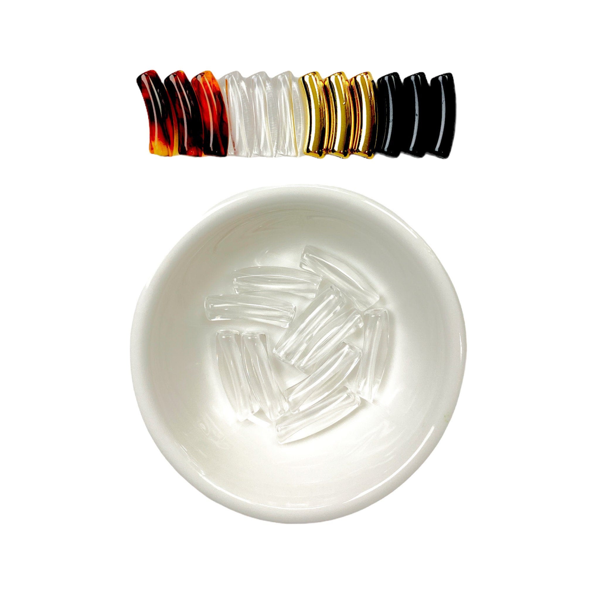 4mm Clear Tube Bead 5mm Tube Acrylic Bamboo Beads Curved Etsy UK