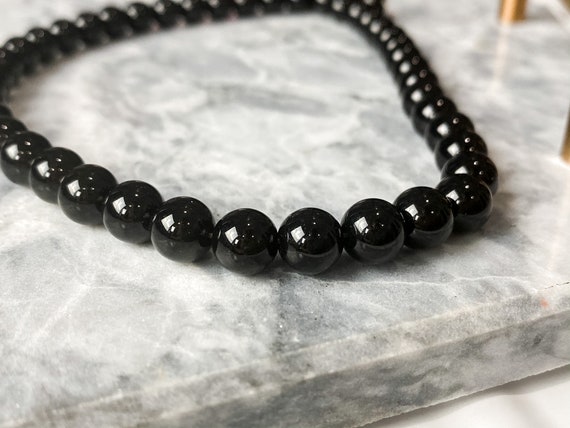 Onice Nera Grado A - Filo Di Sfere Lisce Da 12mm - Fili Di Pietre E Perline - Pietre Dure - Fai - Foto 8