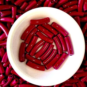 Enamel Curved Tube Beads: 4mm Painted Acrylic Beads