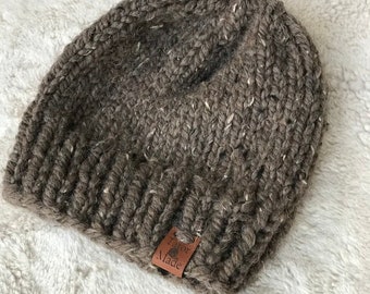 Beanie, Brown Knit Beanie, Winter Hat, Toque, Toboggan Hat, Winter Clothing, Skull Cap, Knit Hat, Toboggan, Brown Hat, Winter Accessories