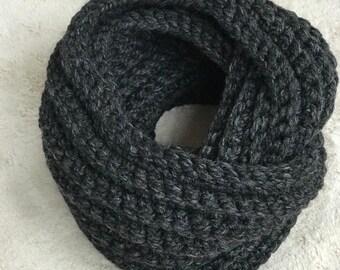 Infinity Scarf, Grey Scarf, Grey Infinity Scarf, Winter Accessories, Twice Wrapped Scarf, Cold Weather Accessories, Neck Warmer, Scarf, Grey