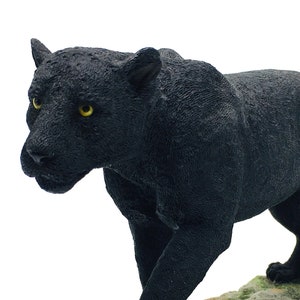 Black Panther Statue – Handmade Wildcat Figurine, Big Cat Decor, Collectible Ornament
