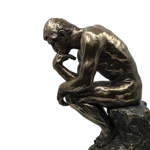 Bronze Finish The Thinker Statue – Rodin Sculpture, Handmade Art Figurine, Collectible Decor