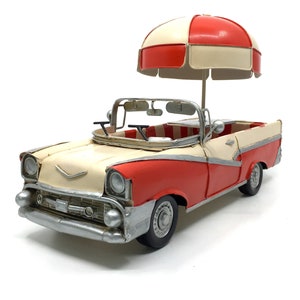 1957 Chevrolet Bel Air Convertible – handgemaakte schaalmodelauto 1:12, vintage verzamelobject