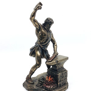 Hephaistos Statue - der griechische Gott der Schmiedekunst und des Feuers, handgefertigte Mythologie Skulptur