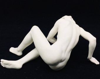 Seductive Female White Porcelain Figurine | Sensual Art for Office and Home | Human Body Art