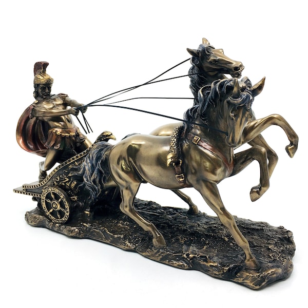 Statue de char de gladiateur romain avec chevaux | Figurines Statues et sculptures | Le paganisme